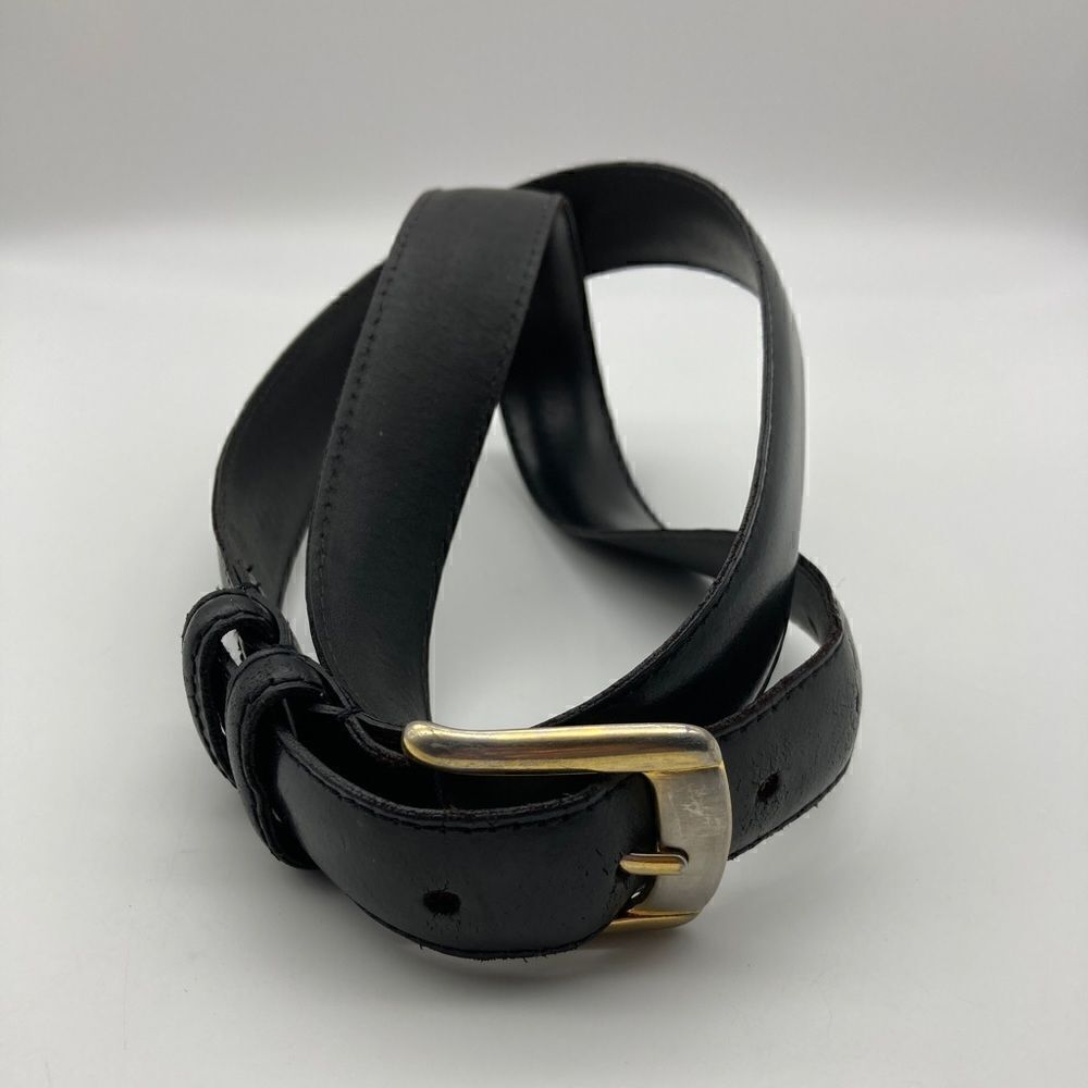 Argentina Genuine Brush-Off Black Leather Belt 410/36